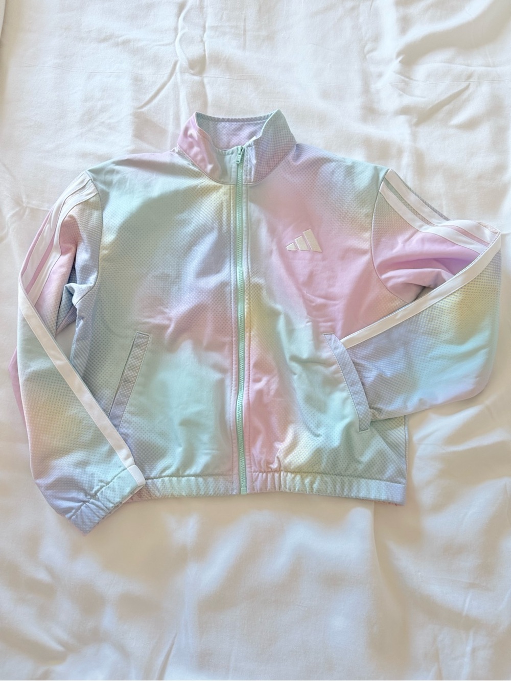 Girls Adidas Pastel Tie-Dye Zipper Jacket size Small (7/8) EUC